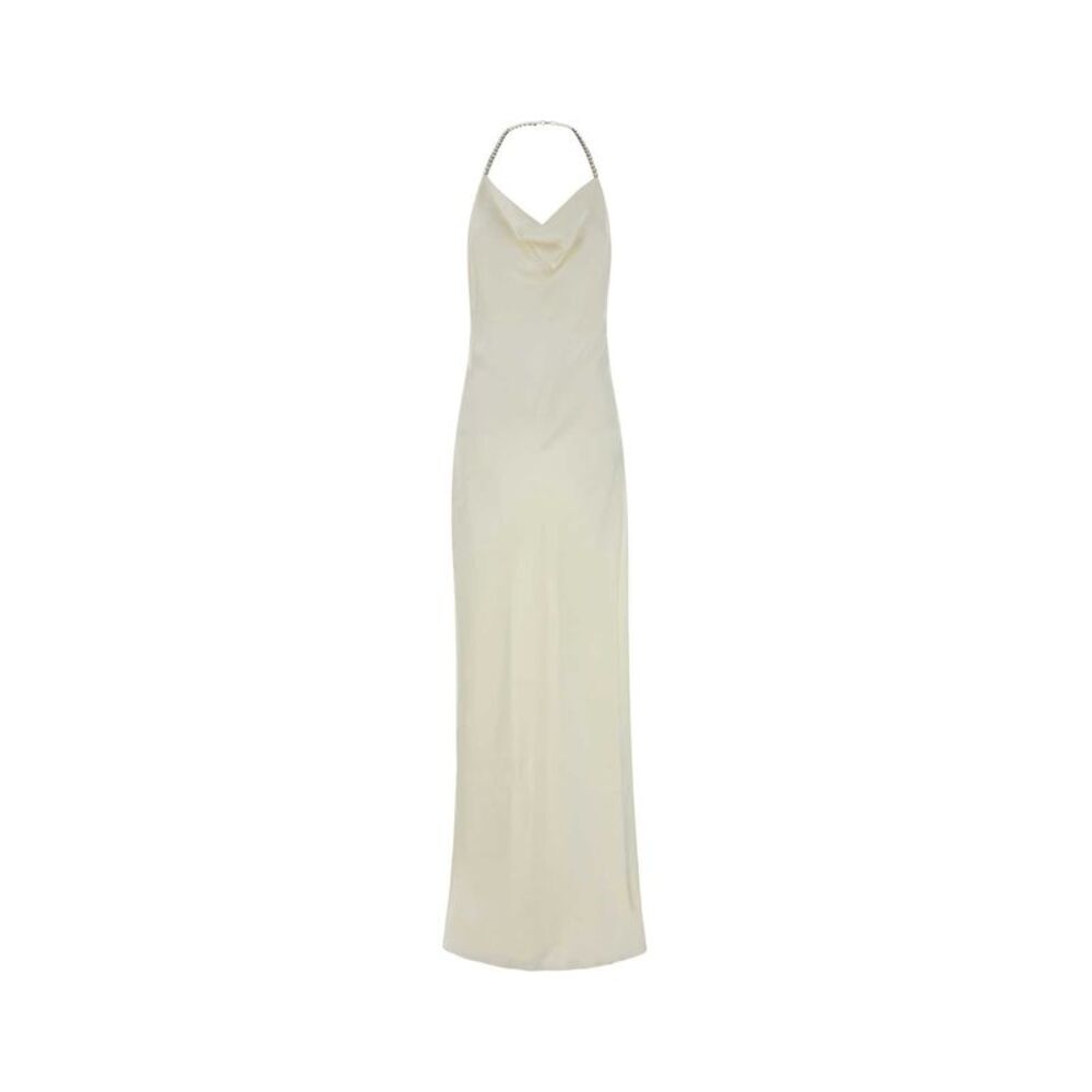 Stella Mccartney Women Ivory Satin Long Dress - Picture 1 of 2